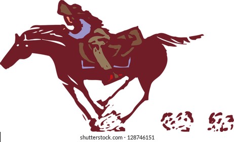 Vector illustration of a man riding