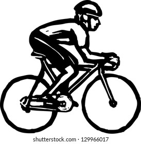 Vector illustration of man riding a bike