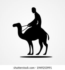 vector illustration of a man riding a camel