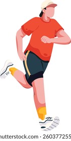 Vector Illustration of a Man Running, Active Sports Design Illustration