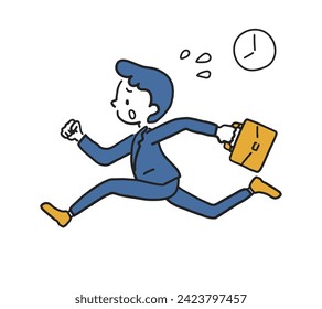 Vector illustration of a man running in haste