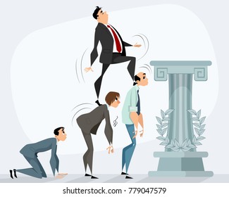 Vector illustration of a man running to success