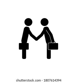vector illustration of man shaking hands for business cooperation icon