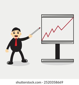 Vector illustration of a man, showing increasing traffic