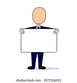vector illustration of a man with a sign