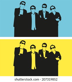 Vector illustration of   man silhouette