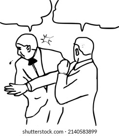 Vector illustration of a man slapping.