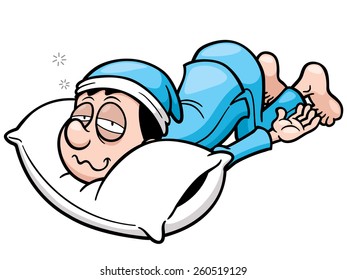 Vector illustration of man sleeping