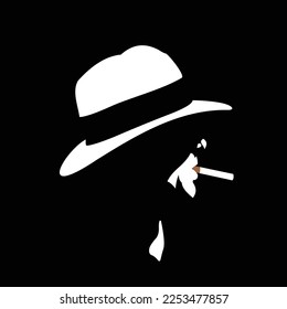ilustración vectorial de un hombre que fuma cigarrillo