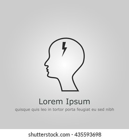 Vector illustration of man storm sign icon on grey background.