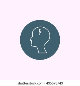 Vector illustration of man storm sign icon on blue circle background.