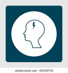 Vector illustration of man storm sign icon on blue background.
