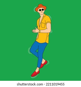 Vector illustration of man style dress and pose