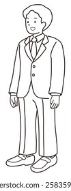 Vector illustration of a man in a suit