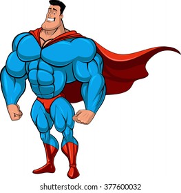 Vector illustration. Man in a superhero costume