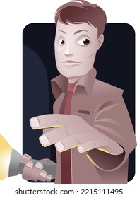 ilustración vectorial de un hombre con luz antorcha