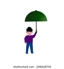 vector illustration of a man with an umbrella
