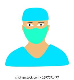 vector illustration of a man using a corona virus protection tool
