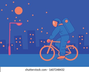 vector illustration of a man wearing a astronaut suit. a dreamer