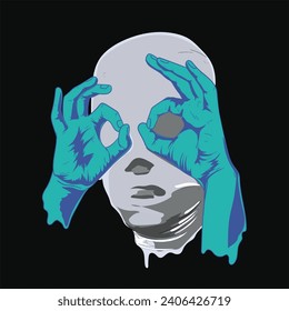 ilustración vectorial de un hombre con máscara
