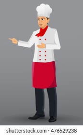 vector illustration of a man who works as a chef