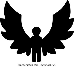 vector illustration of man and wing