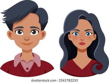 Vector illustration of a man and woman