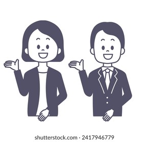 vector illustration  a man and woman in business