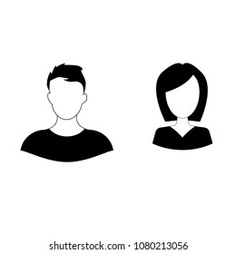 vector illustration of a man and woman icon in a flat isolated style