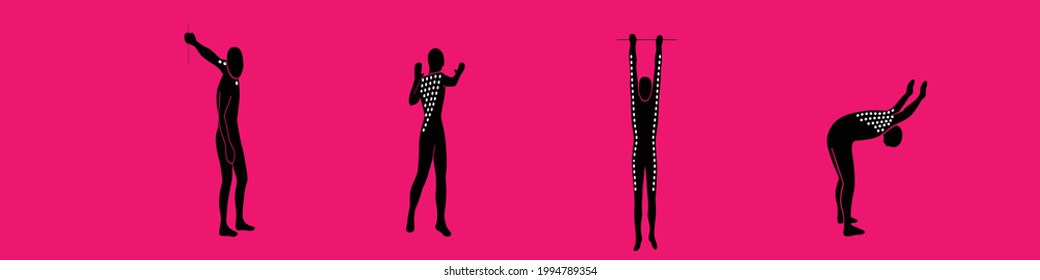 vector illustration of man yoga pose with stretching sign