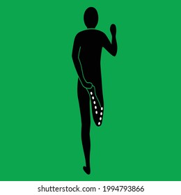 vector illustration of man yoga pose with stretching sign