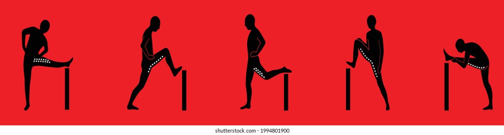 vector illustration of man yoga pose with stretching sign