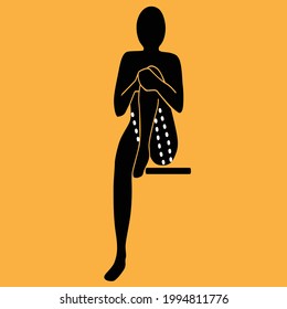 vector illustration of man yoga pose with stretching sign