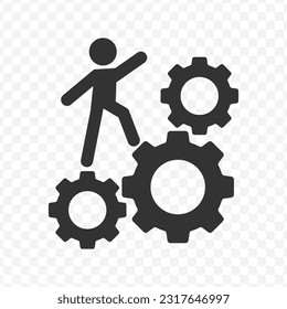 Vector illustration of management icon in dark color and transparent background(PNG).