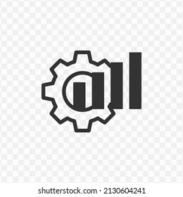 Vector illustration of management profit icon in dark color and transparent background(png).