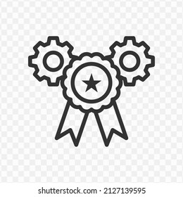 Vector illustration of management quality icon in dark color and transparent background(png).