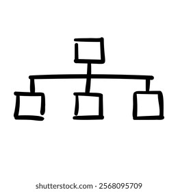 Vector illustration of management scheme. Business doodles element.