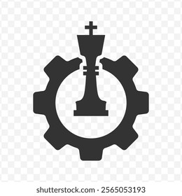 Vector illustration of management strategy icon in dark color and transparent background(PNG).