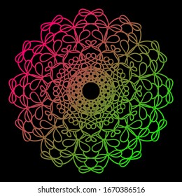 Patrón de diseño de arte de Mandala para iluminación de vectores 