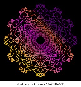 Patrón de diseño de arte de Mandala para iluminación de vectores 