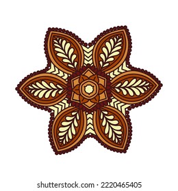 Vektorgrafik von Mandala-Hintergrund mit kreativem abstraktem Blumenmuster-Konzept. Geeignet für orientalisches Design, dekorative Textur-Karte und Flyer, Vintage-Banner, Clipkunst, etc.