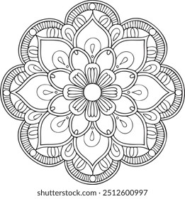 vector illustration of a mandala with a balanced, symmetrical design art illustration