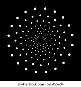 Vector Illustration, Mandala Black and White Dot Page