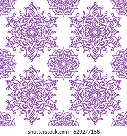 Vector, illustration, mandala, doodle style, seamless pattern, east, star, fabric