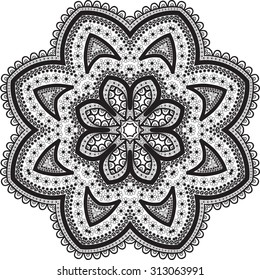 Vector illustration. Mandala. Ethnic decorative elements. Hand drawn background. Islam, Arabic, Indian, ottoman motifs.