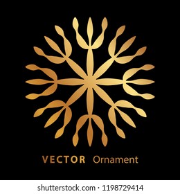 vector illustration mandala. Golden floral pattern. Oriental silhouette ornament.coaster design.