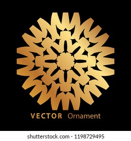 vector illustration mandala. Golden floral pattern. Oriental silhouette ornament.coaster design.