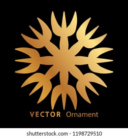 vector illustration mandala. Golden floral pattern. Oriental silhouette ornament.coaster design.