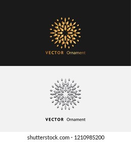 vector illustration mandala. Golden floral pattern. Oriental silhouette ornament.coaster design.