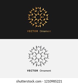 vector illustration mandala. Golden floral pattern. Oriental silhouette ornament.coaster design.